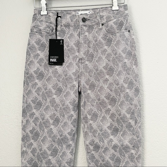 Nwt PAIGE Hoxton Slim Snakeskin Jeans Periscope Viper 26 - Picture 6 of 14